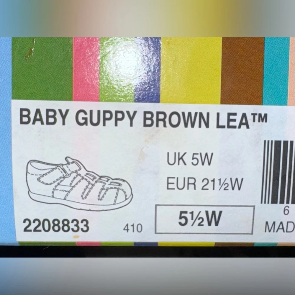STRIDE RITE baby Guppy Lea  fisherman sandals boys shoes size 5.5 wide